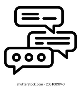 Event chatting icon. Outline event chatting vector icon for web design isolated on white background