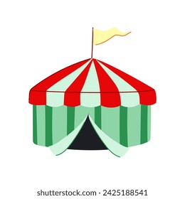 event circus tent cartoon. funfair vintage, cirque marquee, festival park event circus tent sign. isolated symbol vector illustration
