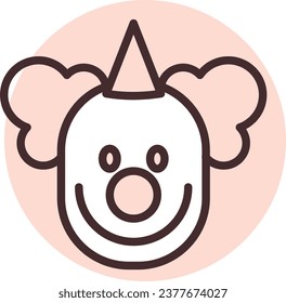 Event clown, illustration or icon, vector on white background.