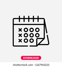 Event concept line icon. Simple element illustration. Event calendar concept outline symbol design. Can be used for web and mobile UI/UX . Modern vector style.