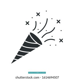 event, confetti icon vector illustration logo template for many purpose. Isolated on white background.