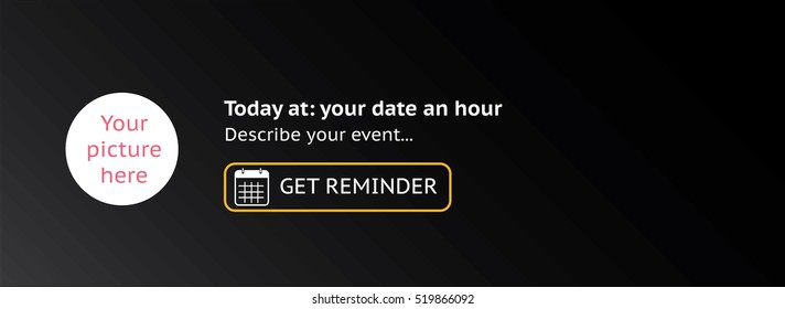 Event cover with calendar icon, vector illustration. Flat design style - box for adding picture