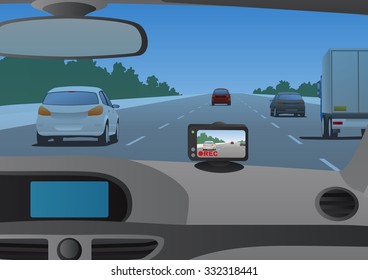 Event Data Recorder(Drive Recorder), Vector Illustration