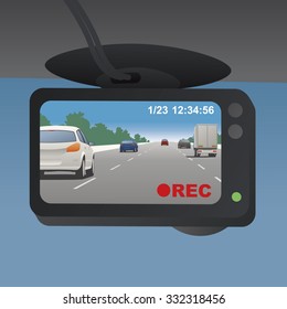 Event Data Recorder(Drive Recorder), Vector Illustration