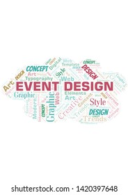 Event Design word cloud. Wordcloud made with text only.