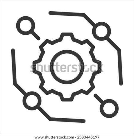 Event Driven Architecture Outline Icon Vector Illustration