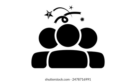 Event emblem, black isolated silhouette
