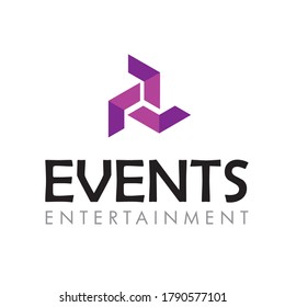 diseño del logo de entretenimiento de evento que simboliza la organización de unos. Es el diseño que usa una organización para su membrete, material publicitario y signos como emblema.