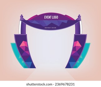 Diseño de arco de entrada de eventos de ilustración abstracta editable vectorial