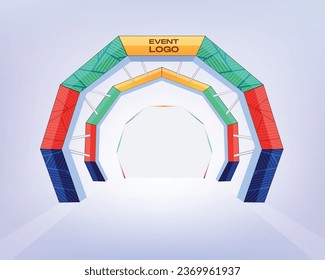 Event entrance arch design with abstract pattern, vector editable