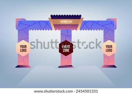 Event entrance arch design with  graphic pattern in editable format for print and branding