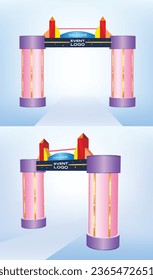 Event entrance arch design mockup of vector editable format for any branding.