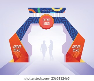 Diseño vectorial de arco de entrada de eventos en formato vectorial editable para cualquier concepto de marca