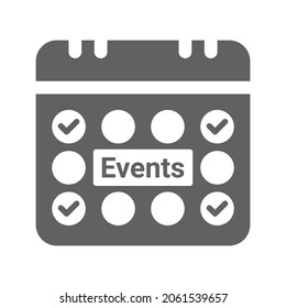 Evento, icono del episodio. Gráficos vectoriales grises.
