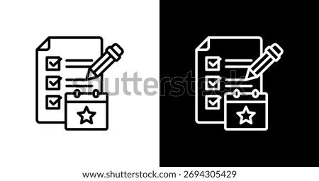 Event Evaluation White Icon Set Design