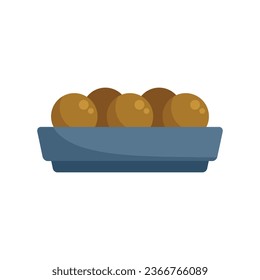 Event falafel icon flat vector. Cooking arabic. Muslim ball isolated