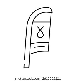 event flag line icon vector. event flag sign. isolated contour symbol black illustration