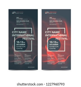 Event Flyer Layout with abstract shapes. Vector illustration.