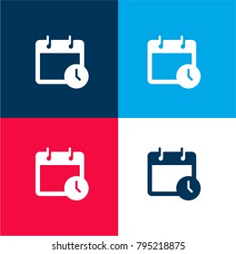 Event four color material and minimal icon logo set in red and blue