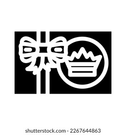 event gift box glyph icon vector. event gift box sign. isolated symbol illustration