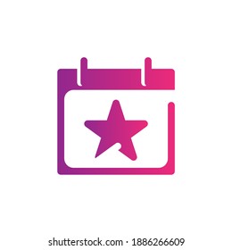 Event gradient Icon. calendar and date vector illustration on white background