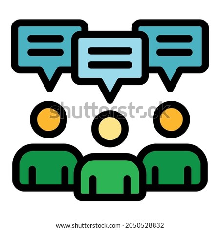 Event guests icon. Outline event guests vector icon color flat isolated