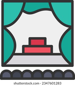 Imagen del icono del salón de eventos. Adecuado para aplicaciones móviles.