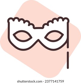 Event halloween mask, illustration or icon, vector on white background.