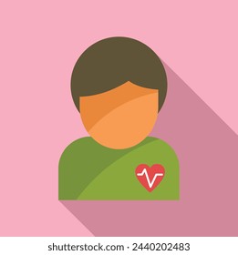 Event heart effect icon flat vector. Disease impact sick. Angina aorta