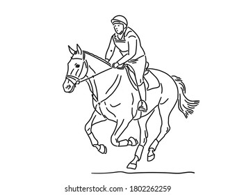 Event horse with athlete during the cross