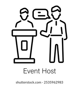 Icono de host de evento en estilo de esquema