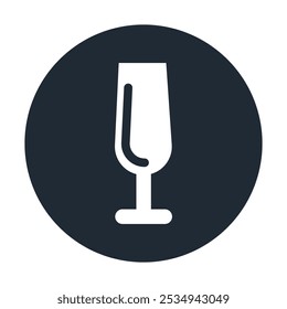 event icon champagne glass in circle gray color vector graphics