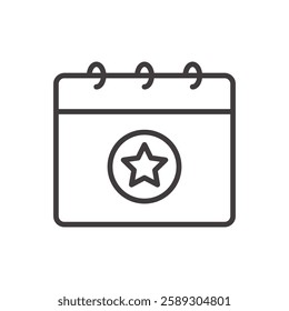 event icon isolated stroke in black color