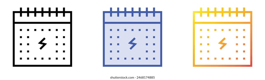 event icon. Linear, Blue Fill and Gradient Style Design Isolated On White Background