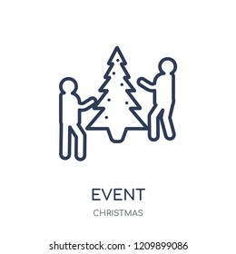 Event icon. Event linear symbol design from Christmas collection. Simple outline element vector illustration on white background.
