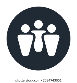 event icon many people in circle gray color vector graphics