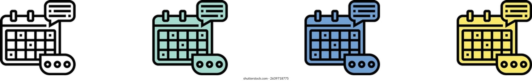 event icon. Outline, Green, Blue and Yellow Style Design Isolated On White Background