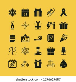 event icon set with bag with presents, gifts and bottle of champagne vector illustration