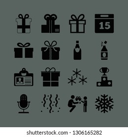 event icon set with calendar, give a gift and gifts vector illustration