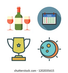 event icon set. vector set about eclipse, wine, trophy and calendar icons set.