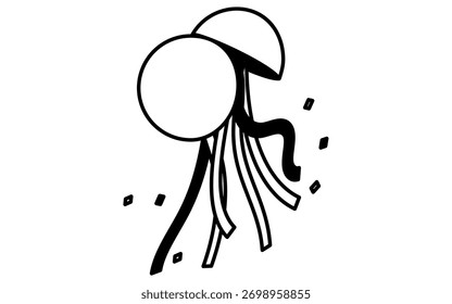 Icono del acontecimiento, icono isométrico simple, simple de una bola del anochecer, blanco y negro, Ilustración vectorial