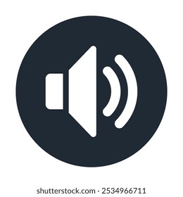 event icon speaker sound in circle gray color vector graphics