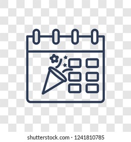 Event icon. Trendy linear Event logo concept on transparent background from Christmas collection