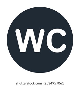 Event-Symbol wc Toilettenzeiger in grauen Kreis Vektorgrafiken