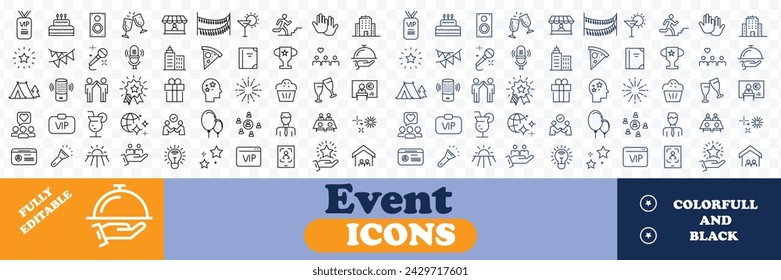 Event-Icons Pixel perfekt. VIP, Business, Coaching, ...