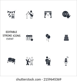 Event icons set . Event pack symbol vector elements for infographic web