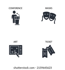 Event icons set . Event pack symbol vector elements for infographic web