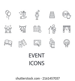 Event icons set . Event pack symbol vector elements for infographic web