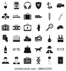 Event icons set. Simple style of 36 event vector icons for web isolated on white background