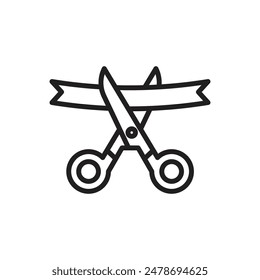 Event Inauguration Outline Icon Vector Illustration